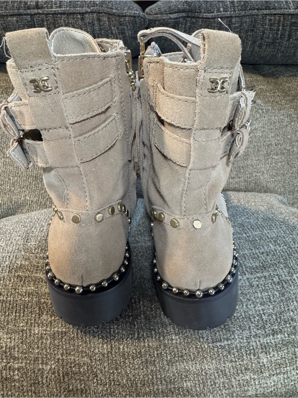 Sam Edelman Jennifer Women’s Brown Studded Combat Boots Size 7M - Picture 10 of 15